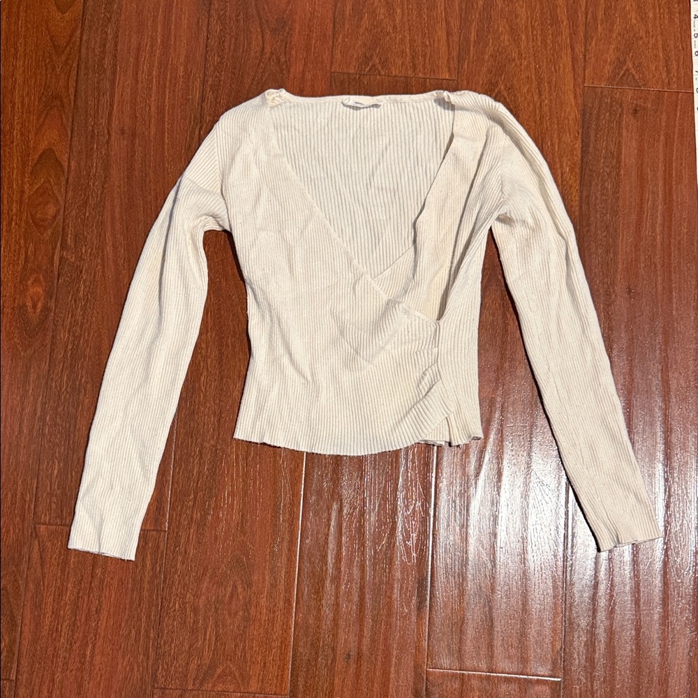 Double Zero Cream Ribbed sweater